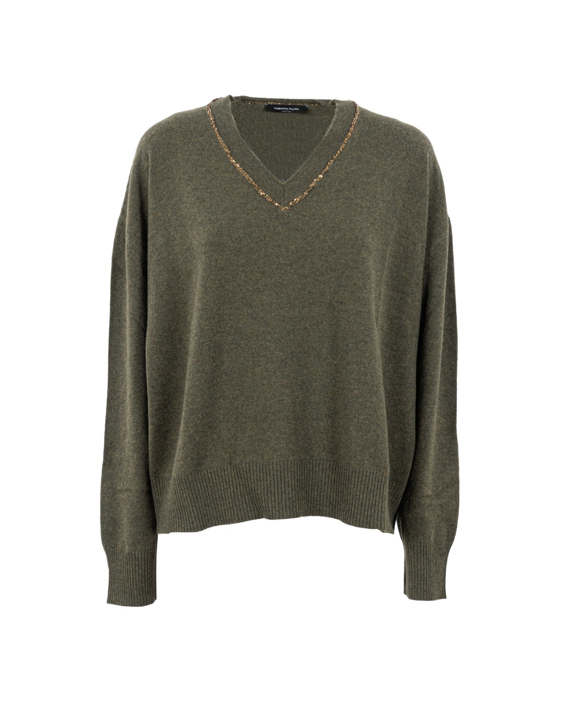 shop FABIANA FILIPPI Saldi Pull: Fabiana Filippi maglia in platinum con paillettes.
Filato platinum.
Vestibilità over.
Scollo a V.
Piping in brillanti paillettes tono su tono.
Composizione: 75% lana – 15% seta – 10% cashmere.
Made in Italy.. MAD214F015-I947-6157 number 8713697